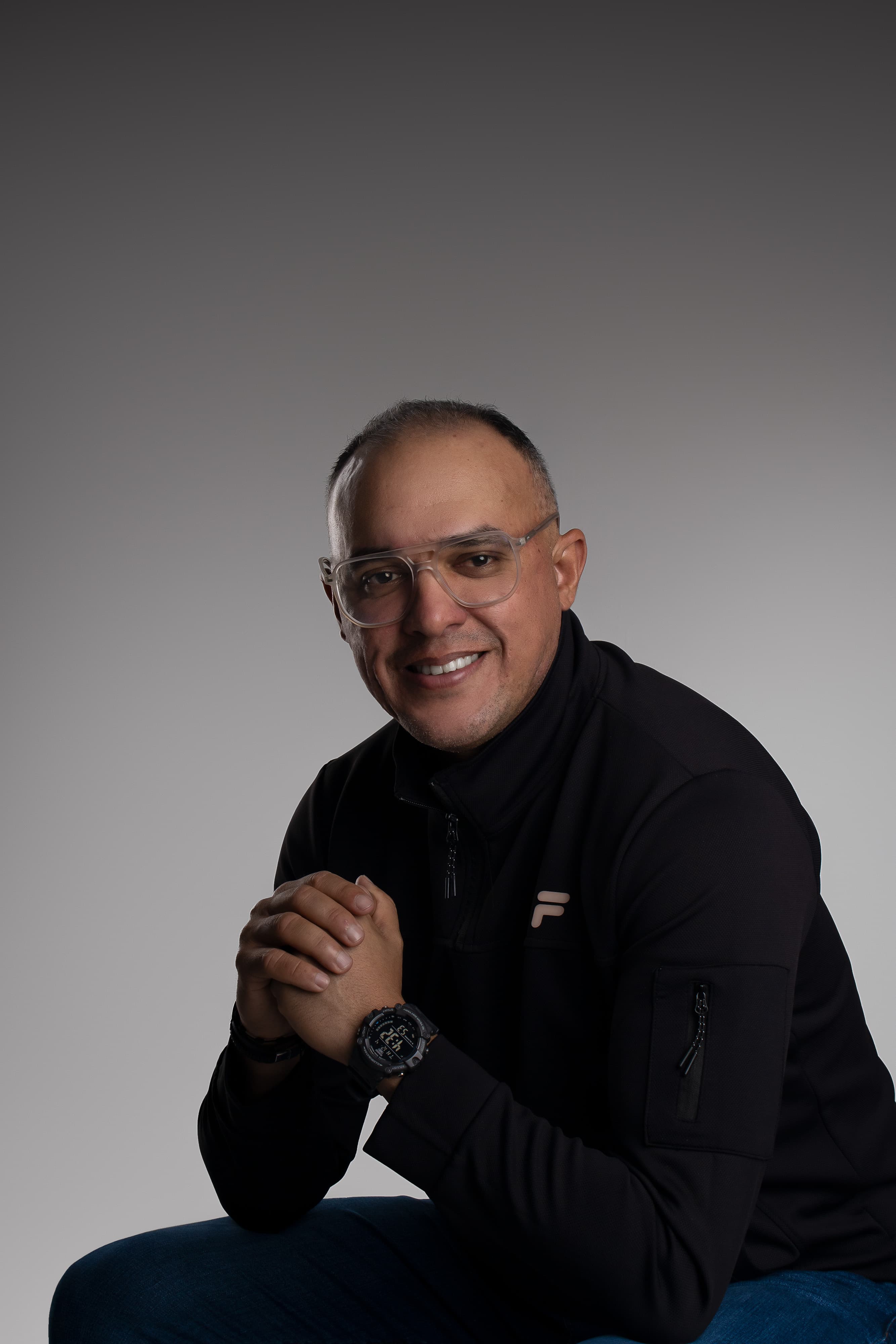 Professional portrait of a coach with intense focus